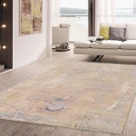 Pasargad Home Modern Hand-Knotted Abstract Silk & Wool Area Rug- 8' 4" X 10' 1"