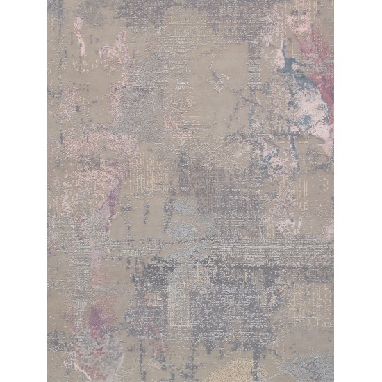 Pasargad Home Modern Hand-Knotted Silk & Wool L. Grey Area Rug (12' X 15')