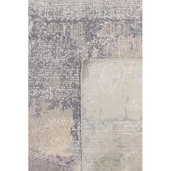 Pasargad Home Modern Hand-Knotted Silk & Wool L. Grey Area Rug (12' X 15')