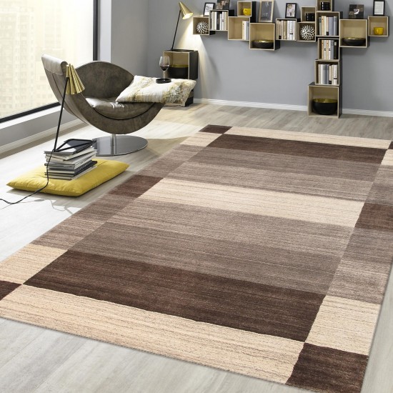 Pasargad Home Area Rug Gramercy Hand-Loomed Silk, wool Brown 4'11" X 8' 8"