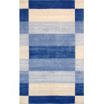 Pasargad Home Area Rug Gramercy Hand-Loomed Silk, wool Blue 4'11" X 8' 8"