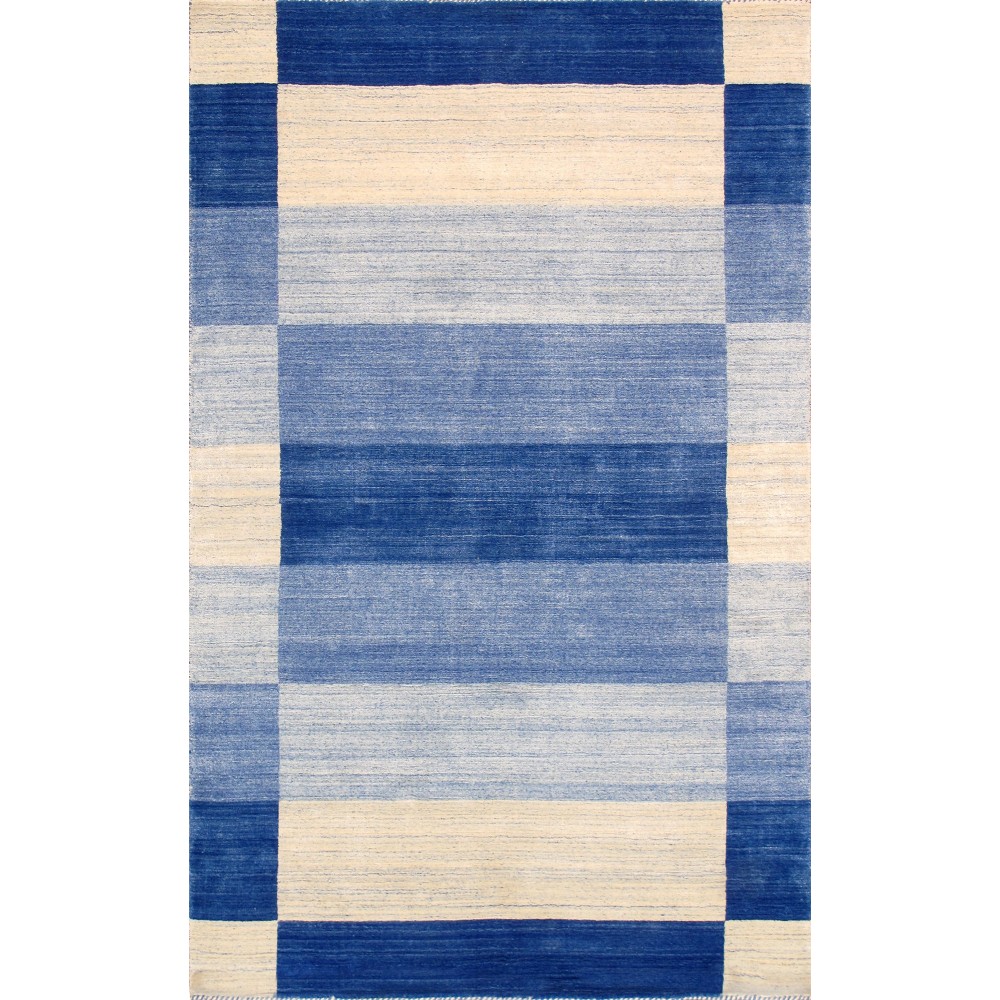 Pasargad Home Area Rug Gramercy Hand-Loomed Silk, wool Blue 4'11" X 8' 8"