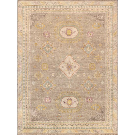 Pasargad Home Khotan Collection Hand-Knotted Wool Area Rug- 9' 0" X 12' 0"