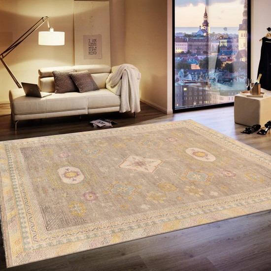 Pasargad Home Khotan Collection Hand-Knotted Wool Area Rug- 8' 2" X 10' 0"
