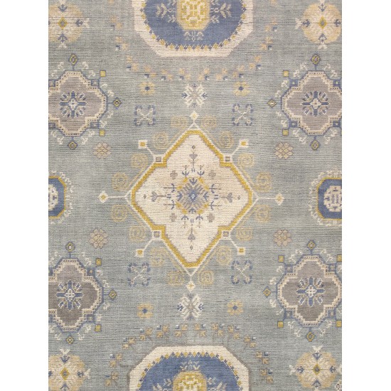 Pasargad Home Khotan Collection Hand-Knotted Wool Area Rug- 9' 1" X 12' 2"