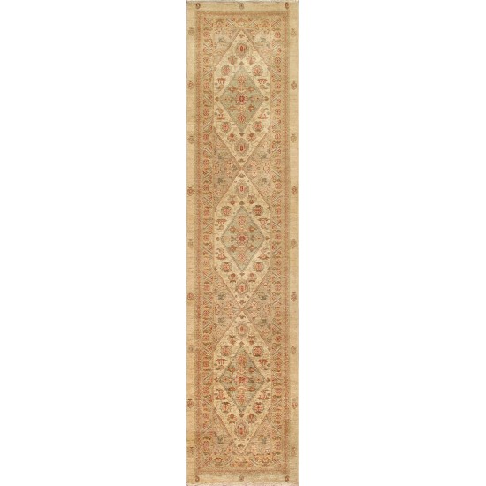 Pasargad Home Ferehan Collection Hand-Knotted Wool Runner- 2' 6" X 10' 7"