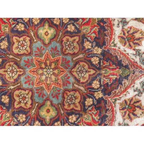 Pasargad Home Vintage Overdye Collection Red Wool Area Rug- 9' 6" X 12' 8"