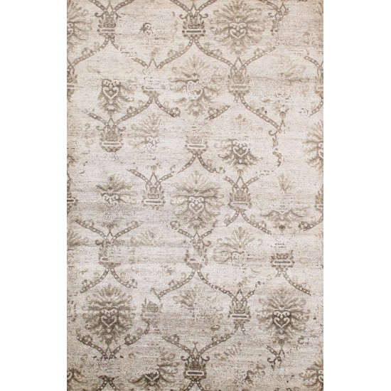 Pasargad Home Transitional Hand-Knotted Lamb's Wool Area Rug- 6' 0" X 8' 11"