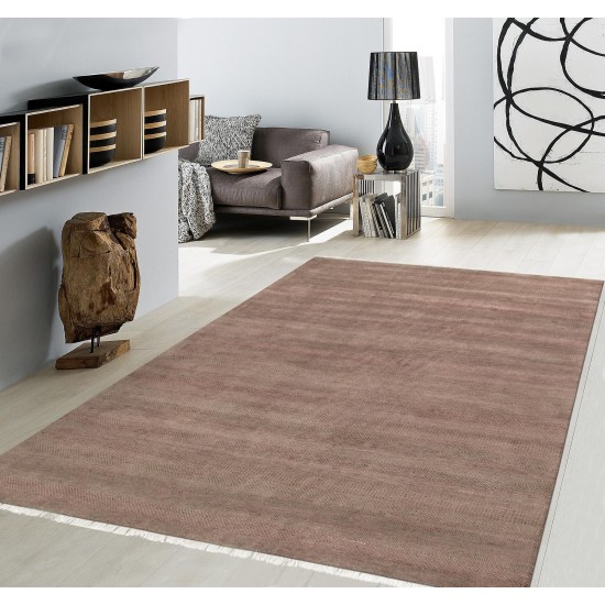 Pasargad Home Transitional Hand-Knotted Silk & Wool Area Rug- 9' 10" X 14' 0"