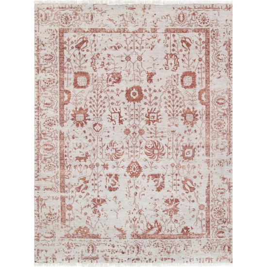 Pasargad Home Transitional Hand-Knotted Silk & Wool Area Rug- 9' 1" X 12' 1"