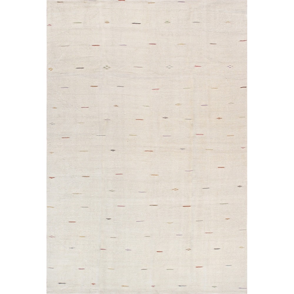 Pasargad Home Vintage Kilim Collection Ivory Hemp Area Rug- 5' 1" X 8' 1"