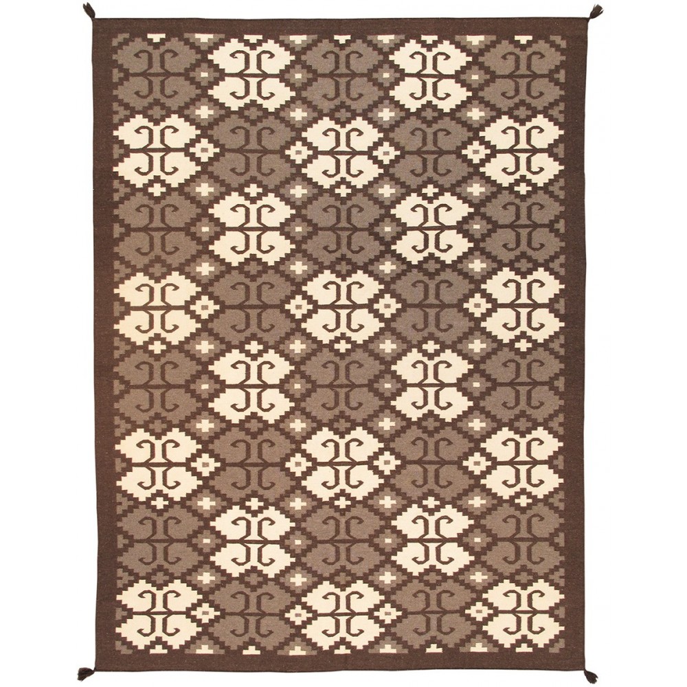 Pasargad Home Navajo Collection Hand-Woven Wool Area Rug- 9' 1" X 11' 9"