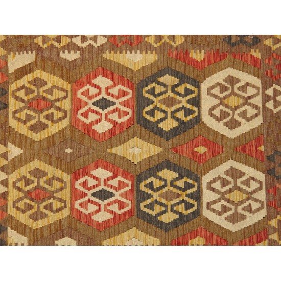 Pasargad Home Kilim Collection Hand-Woven Wool Area Rug- 3' 7" X 4' 9"