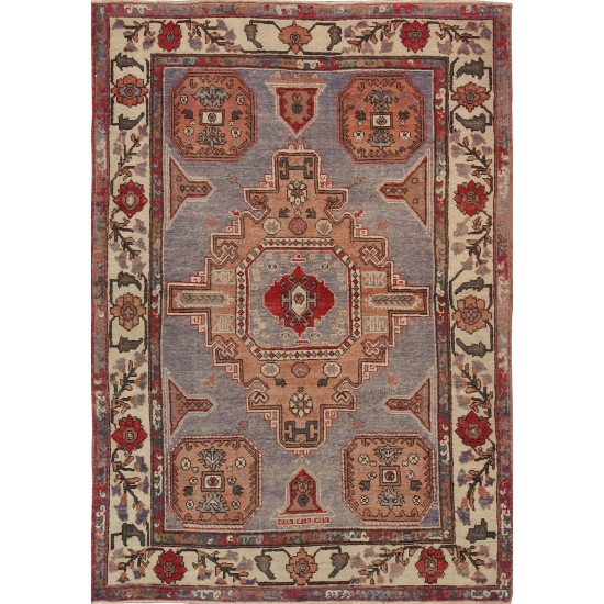 Pasargad Home Vintage Sivas Collection Lamb's Wool Area Rug- 4' 8" X 6' 8"