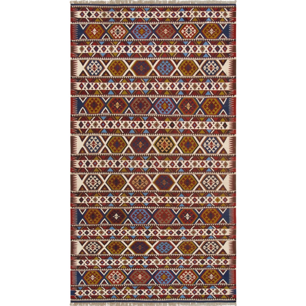 Pasargad Home Vintage Shirvan Multi Lamb's Wool Area Rug- 5' 8" X 10' 8"