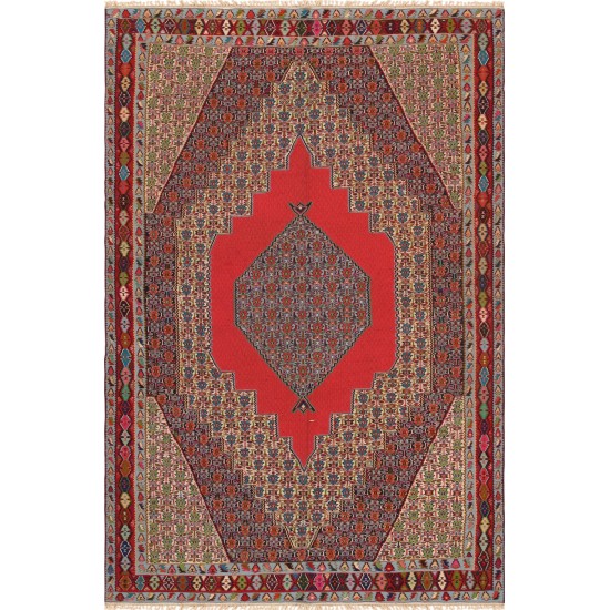 Vintage Senneh Colletion Hand-Woven Lamb's Wool Area Rug- 6' 7" X 9'10"