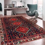 Pasargad Home Vintage Bakhtiari Multi Lamb's Wool Area Rug- 5' 3" X 7' 5"