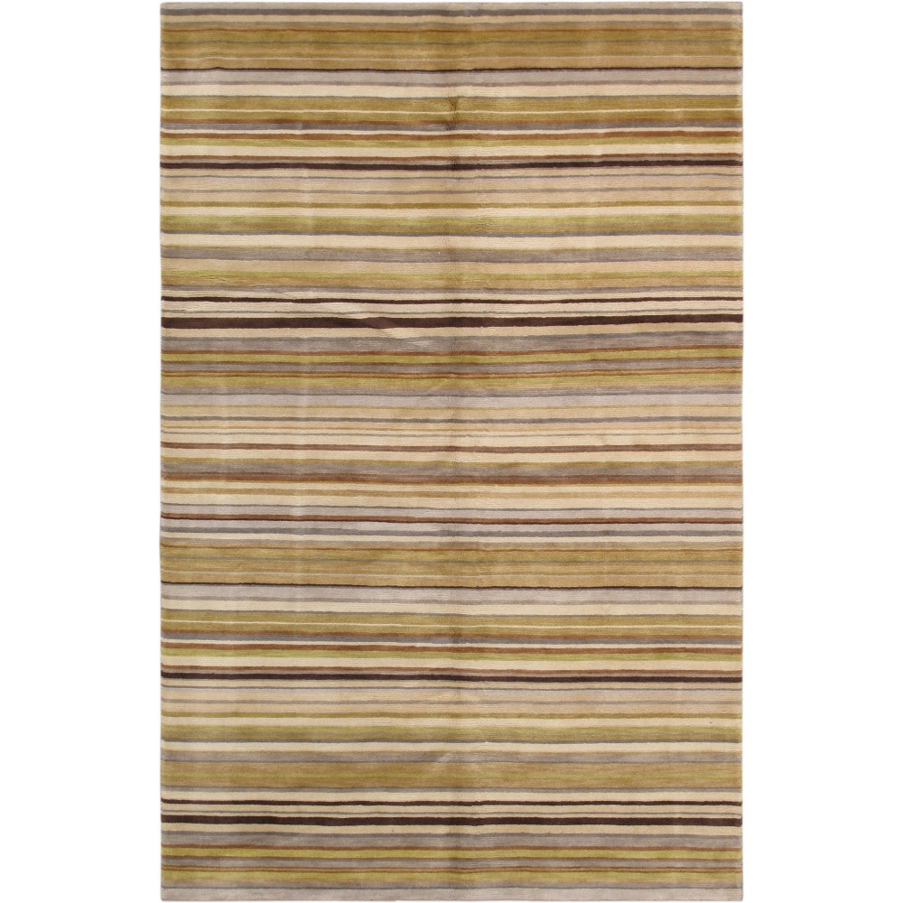 Pasargad Home Modern Hand-Knotted Lamb's Wool Area Rug- 5' 0" X 7' 11"