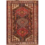 Vintage Qashgaie Colletion Hand-Knotted Lamb's Wool Area Rug- 4' 4" X 6' 9"