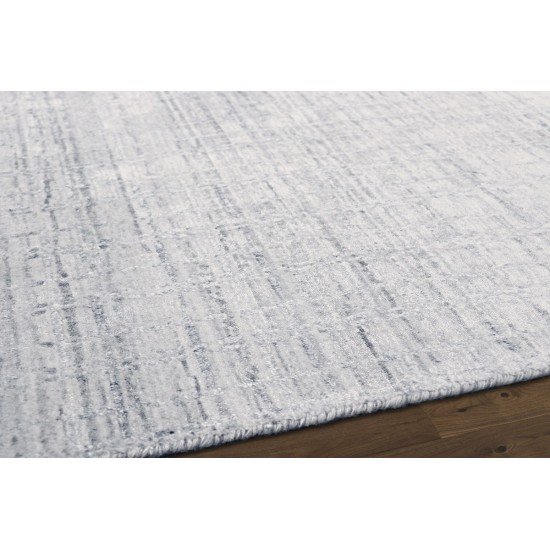 Pasargad Home Slate Hand-Loomed Silk & Wool Ivory/Blue Area Rug- 9X12