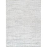 Pasargad Home Slate Hand-Loomed Silk & Wool Ivory/Blue Area Rug- 8X10