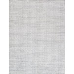 Slate Hand-Loomed Silk & Wool Ivory/Silver Area Rug- 6X 9