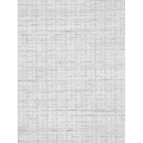 Slate Hand-Loomed Silk & Wool Ivory/Silver Area Rug- 6X 9