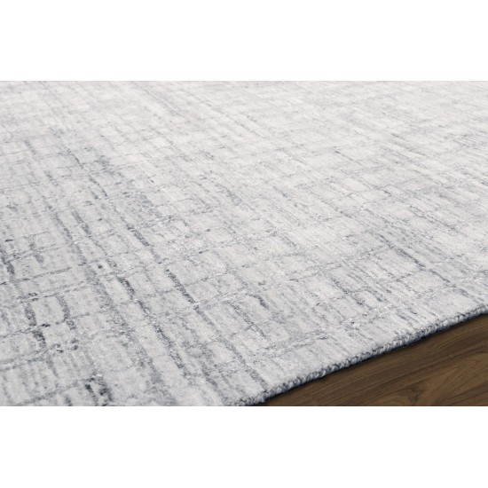 Slate Hand-Loomed Silk & Wool Ivory/Silver Area Rug- 6X 9