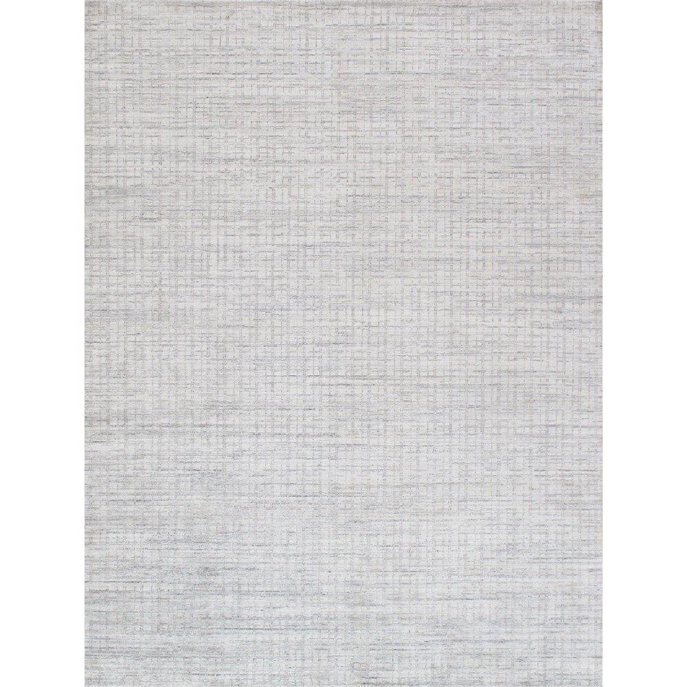 Slate Hand-Loomed Silk & Wool Ivory/Silver Area Rug- 8X10