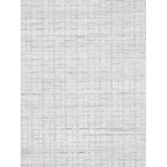 Slate Hand-Loomed Silk & Wool Ivory/Silver Area Rug- 8X10