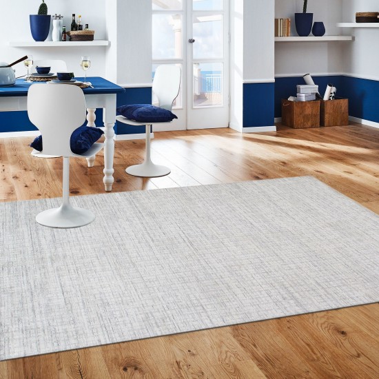 Slate Hand-Loomed Silk & Wool Ivory/Silver Area Rug-12X15