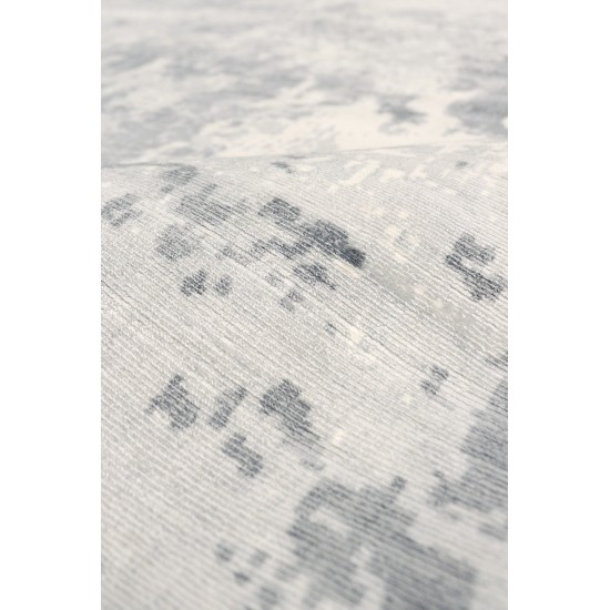 Pasargad Home Mirage Collection Hand-Loomed Grey Silk Area Rug- 5X8