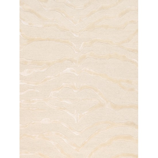 Edgy Hand-Tufted Ivory Silk & Wool Area Rug- 4X 6 PVCSK-01 4x6