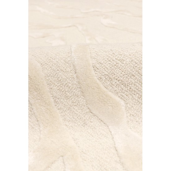 Edgy Hand-Tufted Ivory Silk & Wool Area Rug- 8' 6" X 11' 6" PVCSK-01 9x12