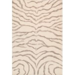 Edgy Hand-Tufted Ivory Silk & Wool Area Rug- 4X 6 PVCSK-03 4x6