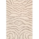 Edgy Hand-Tufted Ivory Silk & Wool Area Rug- 5X 8 PVCSK-03 5x8