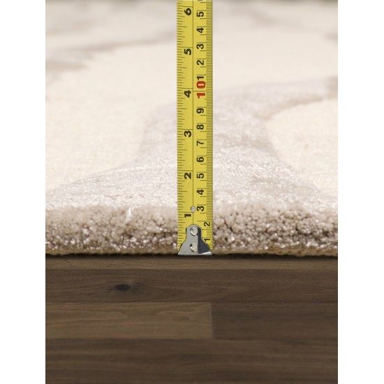 Edgy Hand-Tufted Ivory Silk & Wool Area Rug- 8' 6" X 11' 6" PVCSK-03 9x12