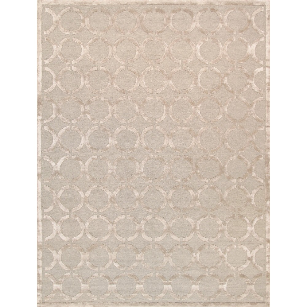 Pasargad Home Edgy Hand-Tufted Silk & Wool Beige Area Rug- 4X 6