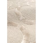 Pasargad Home Edgy Hand-Tufted Silk & Wool Beige Area Rug- 4X 6