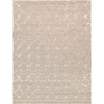 Pasargad Home Edgy Hand-Tufted Silk & Wool Beige Area Rug- 5X 8