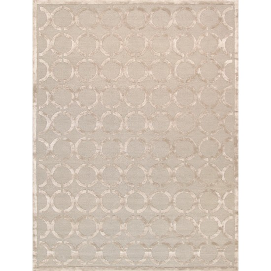 Pasargad Home Edgy Hand-Tufted Silk & Wool Beige Area Rug- 7' 9" X 9' 9"