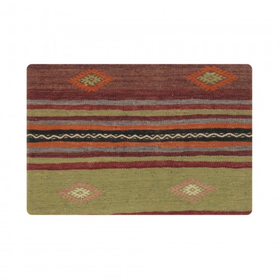 Pasargad Home Turkish Vintage Kilim Multi Color Pillowcase - 16" x 24"