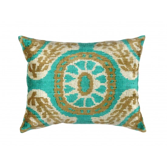 Pasargad Home Ikat Velvet Pillow- 15" x 20"