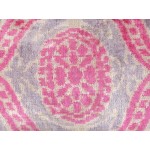 Pasargad Home Pillow Ikat Velvet Silk, Wool Pink 1' 4" X 2' 0"