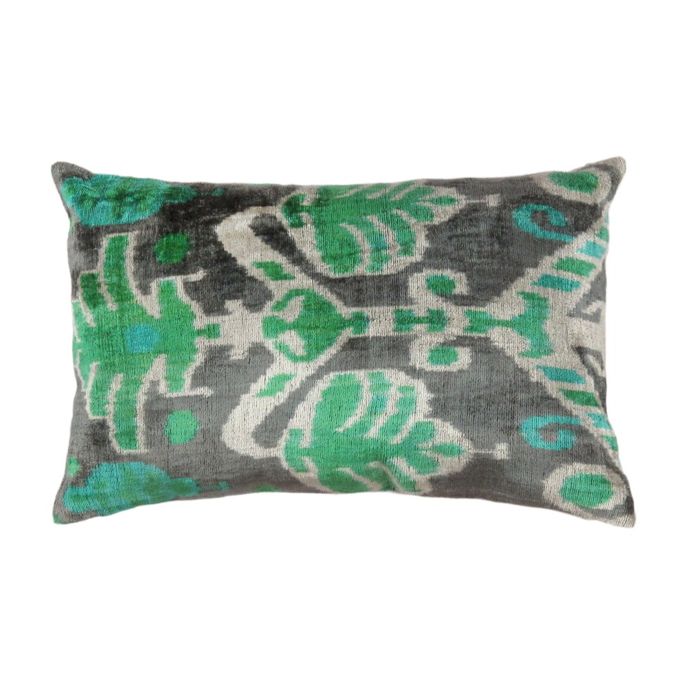 Pasargad Home Ikat Velvet Pillow- 16" x 24" ik38 16x24