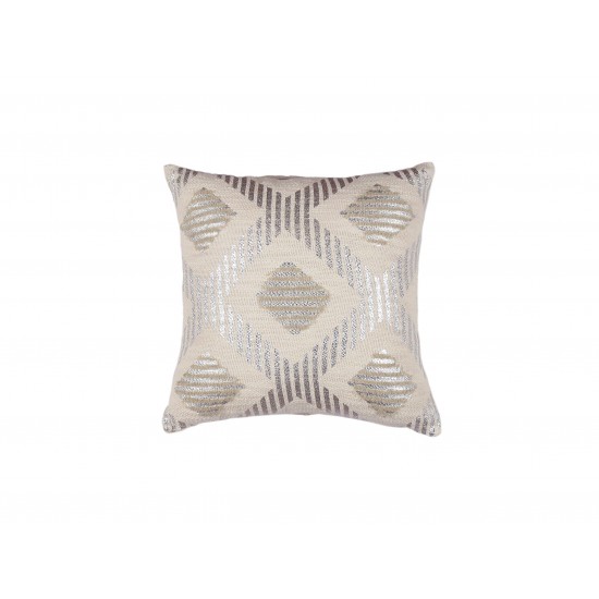Pasargad Home Grand Canyon Metallic Foil Print Pillow, Silver