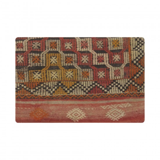 Vintage Turkish Kilim Multi Color Accent Pillow Cover - 16" x 24"48715