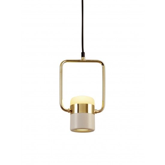 Pasargad Home Enzo Glass & Steel Pendent Light, Black & Bronze