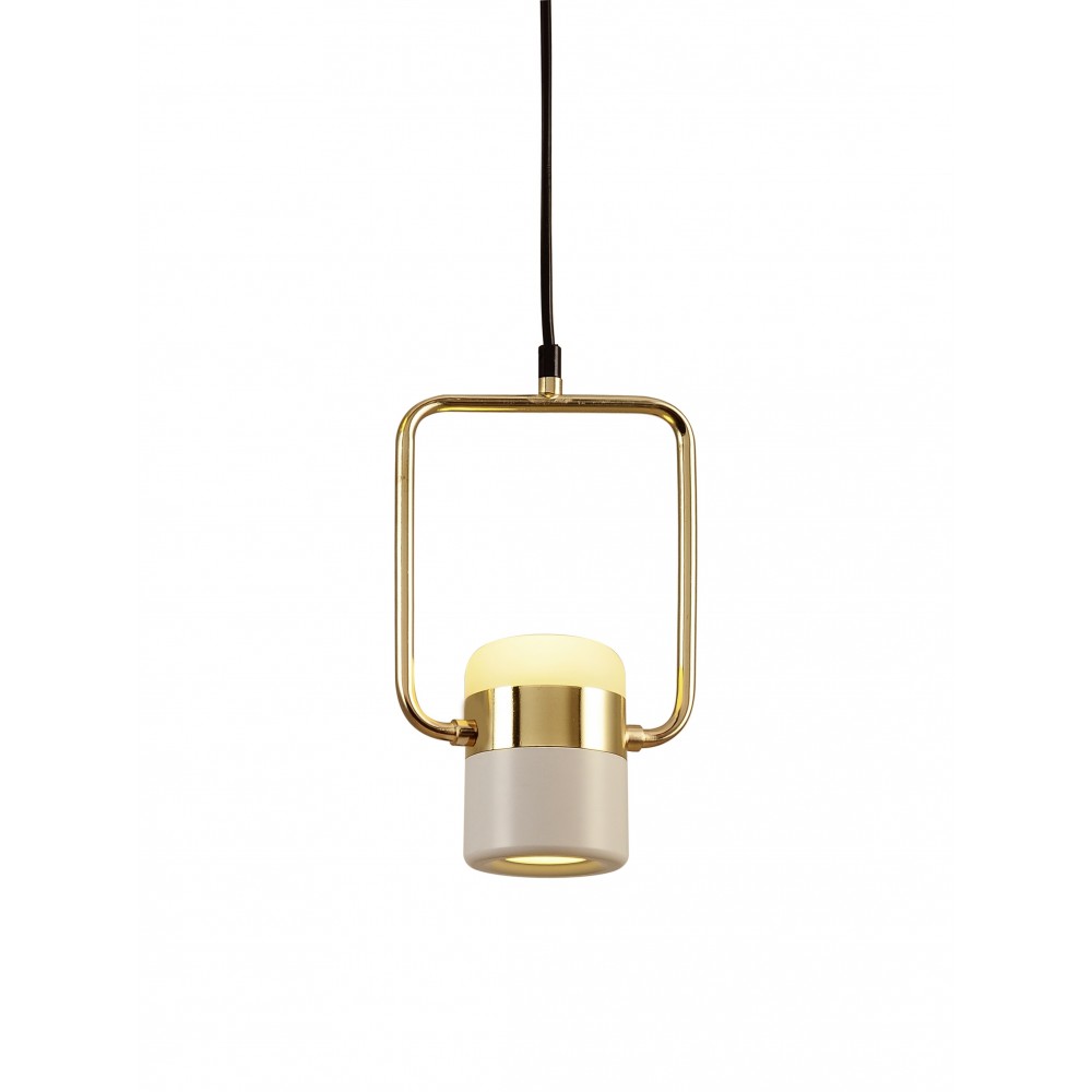 Pasargad Home Enzo Glass & Steel Pendent Light, Black & Bronze