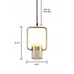 Pasargad Home Enzo Glass & Steel Pendent Light, Black & Bronze